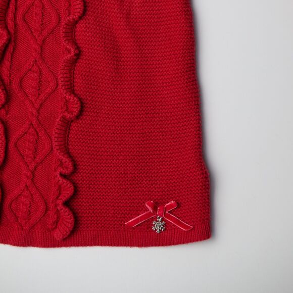 Tahari Baby Sweater Dress Toddler Girls 3T Red Knit Casual Winter Long Sleeve - Picture 5 of 6